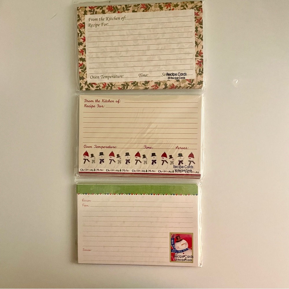 Recipe cards